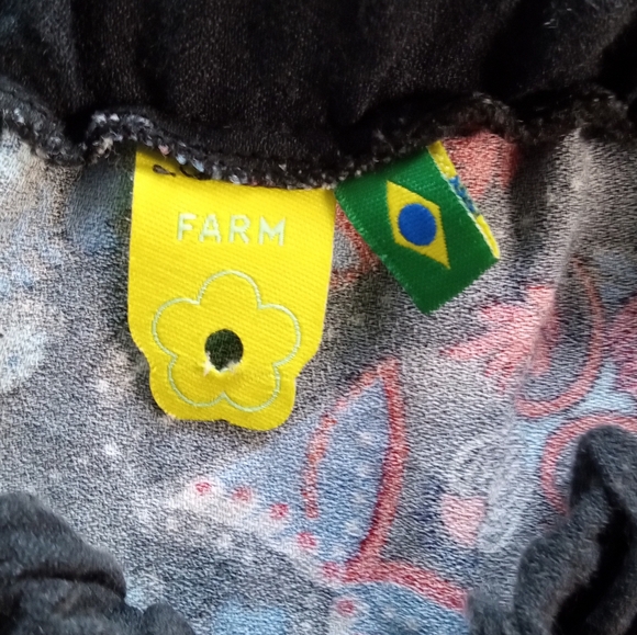 Anthropologie Farm Rio Women's Butterfly Mini Dress Smocked Black Size Medium - Picture 3 of 10